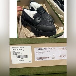 New with box GUCCI GG chunky loafer LEATHER MOCCASIN